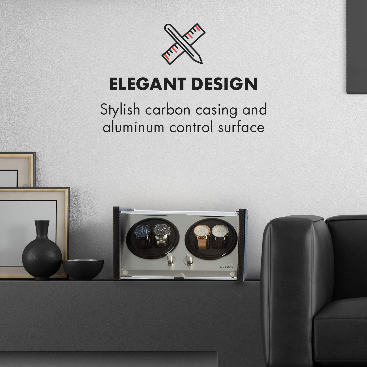 Klarstein Tokyo 4, naťahovač na hodinky, 4 hodiniek, 3 rýchlosti, 4 režimy, čierny – Obrázok 2