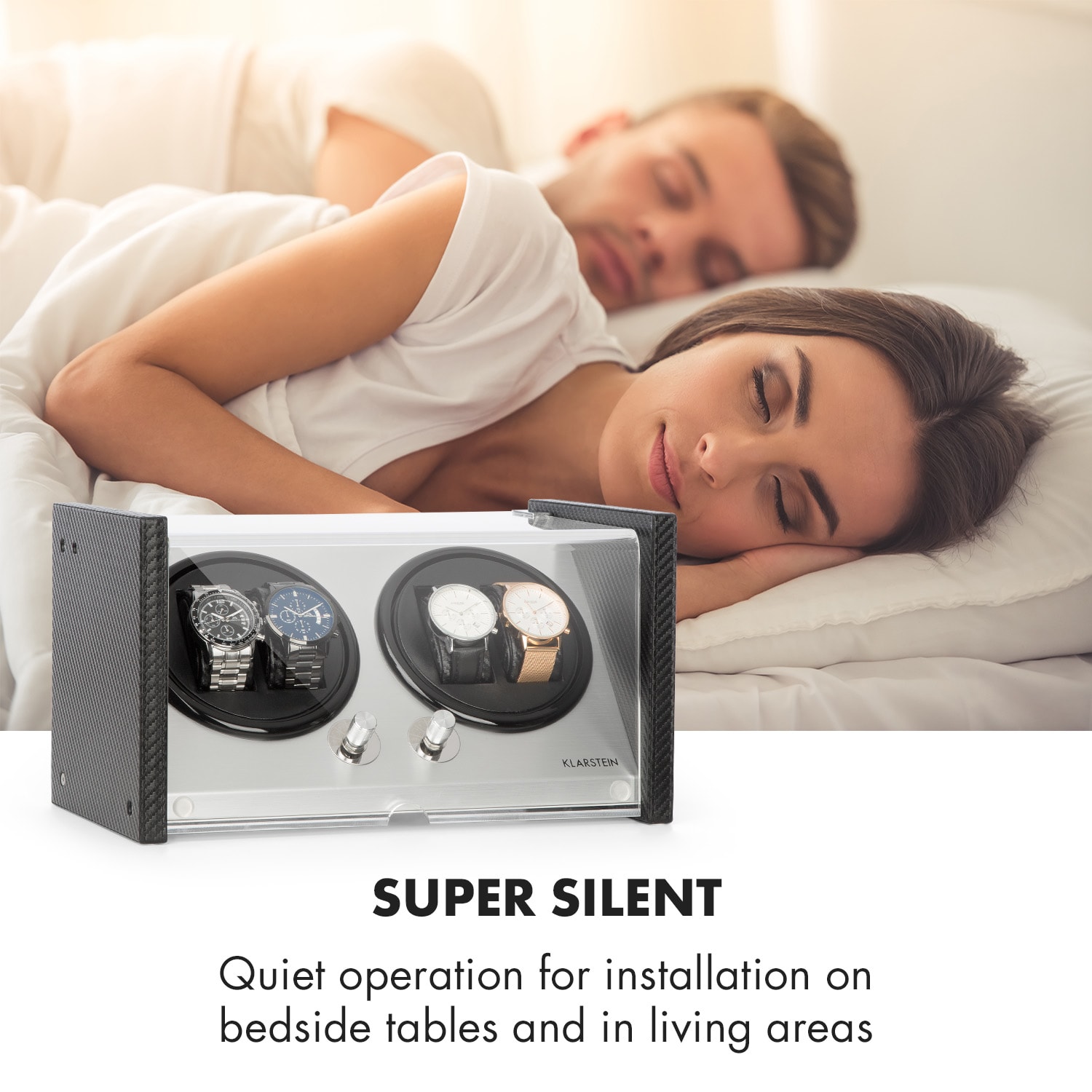 Klarstein Tokyo 4, naťahovač na hodinky, 4 hodiniek, 3 rýchlosti, 4 režimy, čierny – Obrázok 3