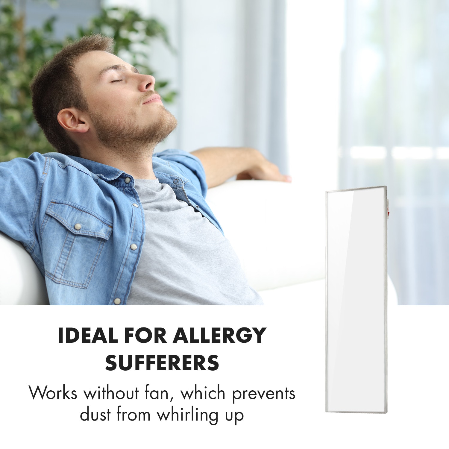 Klarstein Wonderwall 30, infračervený ohrievač, 30 x 100 cm, 300 W, týždenný časovač, IP24 – Obrázok 2