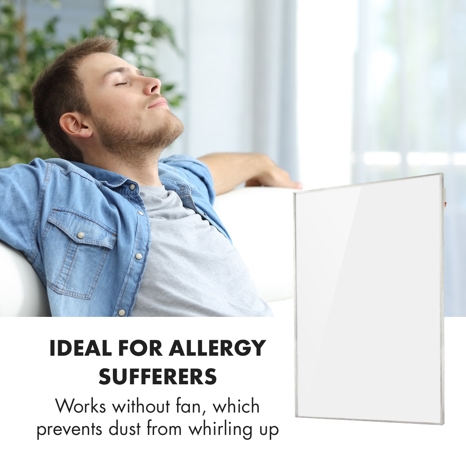 Klarstein Wonderwall 96, infračervený ohrievač, 120 x 80cm, 960 W, časovač, IP24 – Obrázok 2