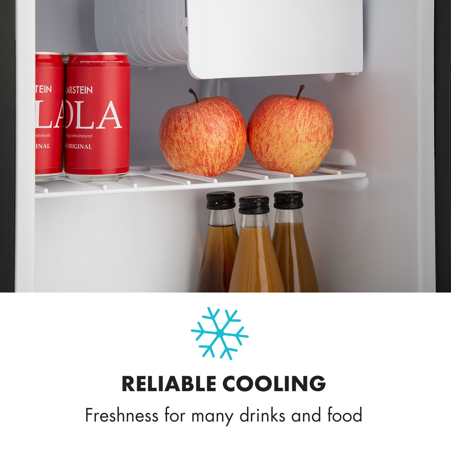 Klarstein Snoopy Eco, mini chladnička, mraziaci priečinok, 41 l, energet. trieda F, 39 dB, čierna – Obrázok 2