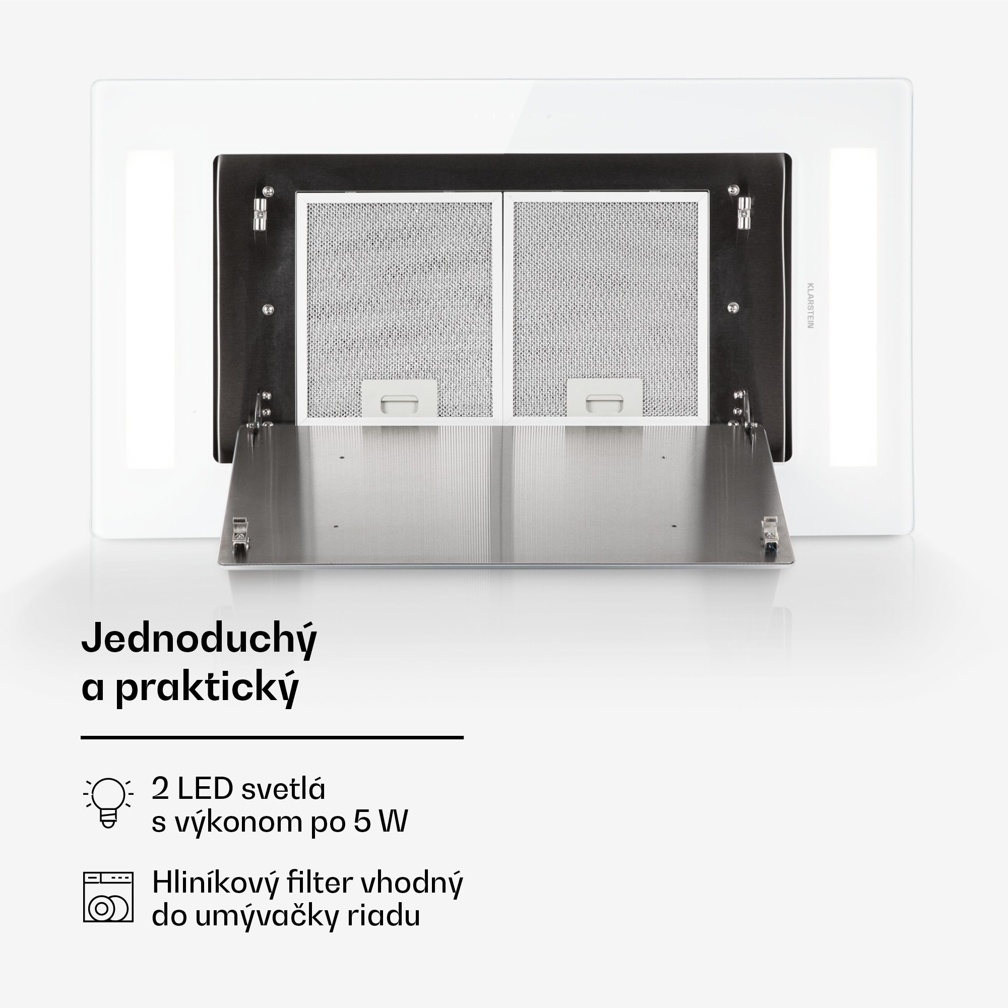 Klarstein Remy, digestor, 90 cm, stropný, 620 m³/h, diaľkové ovládanie, biely – Obrázok 3