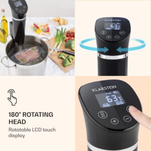 Klarstein Quickstick Flex, Sous Vide varič, 1300 W, 0 - 95 °C, 3D cirkulácia, IPX7, časovač, čierny
