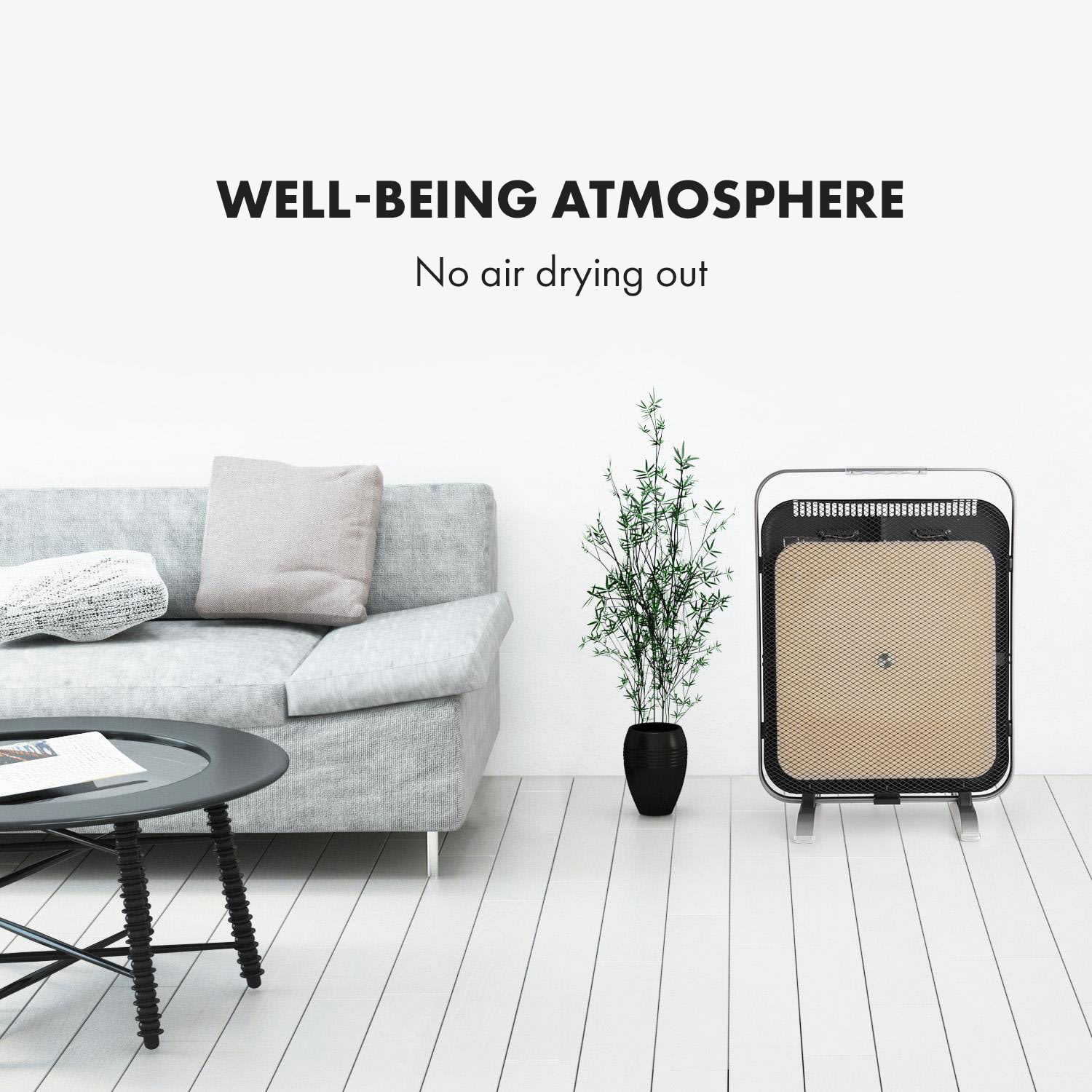 Klarstein HeatPal Marble Blackline, infračervený ohrievač, 1300 W, mramor, hliník – Obrázok 3