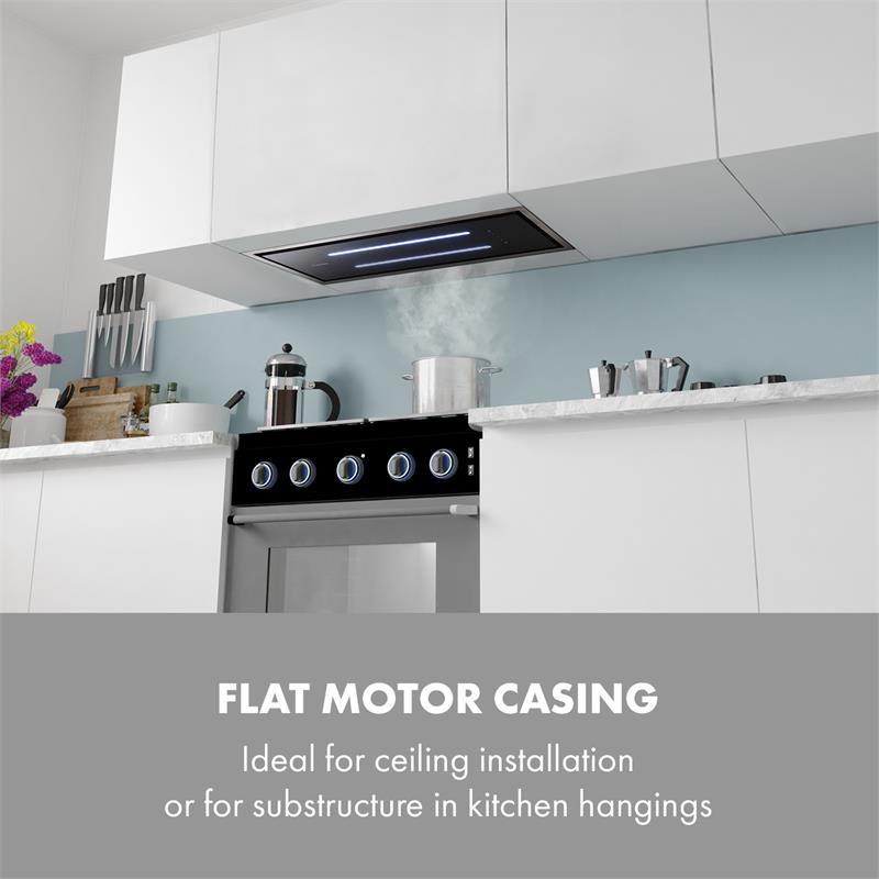 Klarstein High Line, digestor, 77 cm, stropný, 410 m³/h, ďiaľkové ovládanie, čierny – Obrázok 2