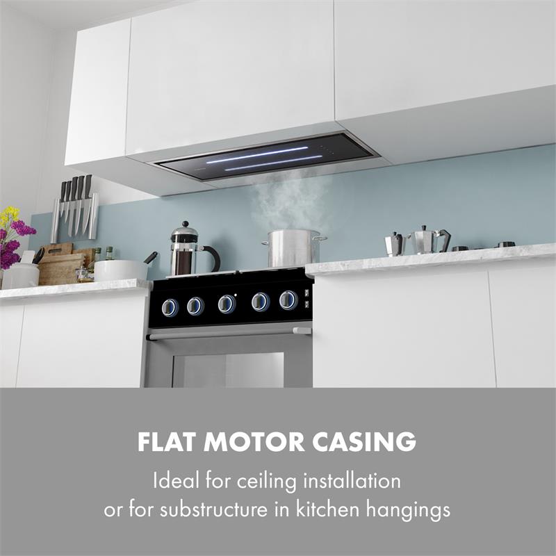 Klarstein High Line, digestor, 90 cm, stropný, 410 m³/h, ďiaľkové ovládanie, čierny – Obrázok 2