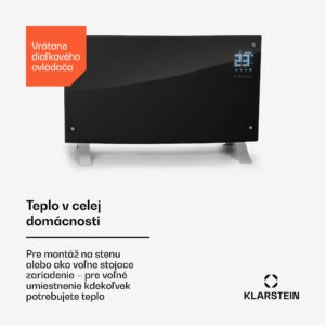 Klarstein Bornholm Curved Ambient, konvektor, 1000/2000 W, čierny