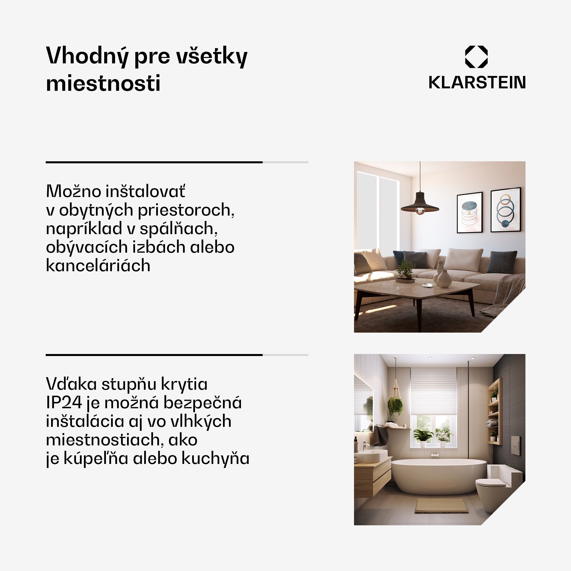 Klarstein Bornholm Curved Ambient, konvektor, 1000/2000 W, čierny – Obrázok 2