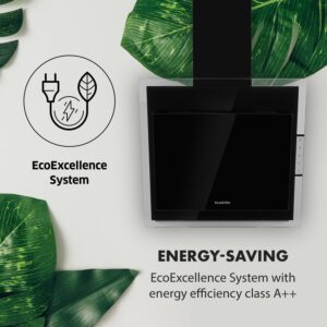 Klarstein Mirage 60, digestor, 60 cm, nástenný, 550 m³/h, A++, dotykový panel, čierny