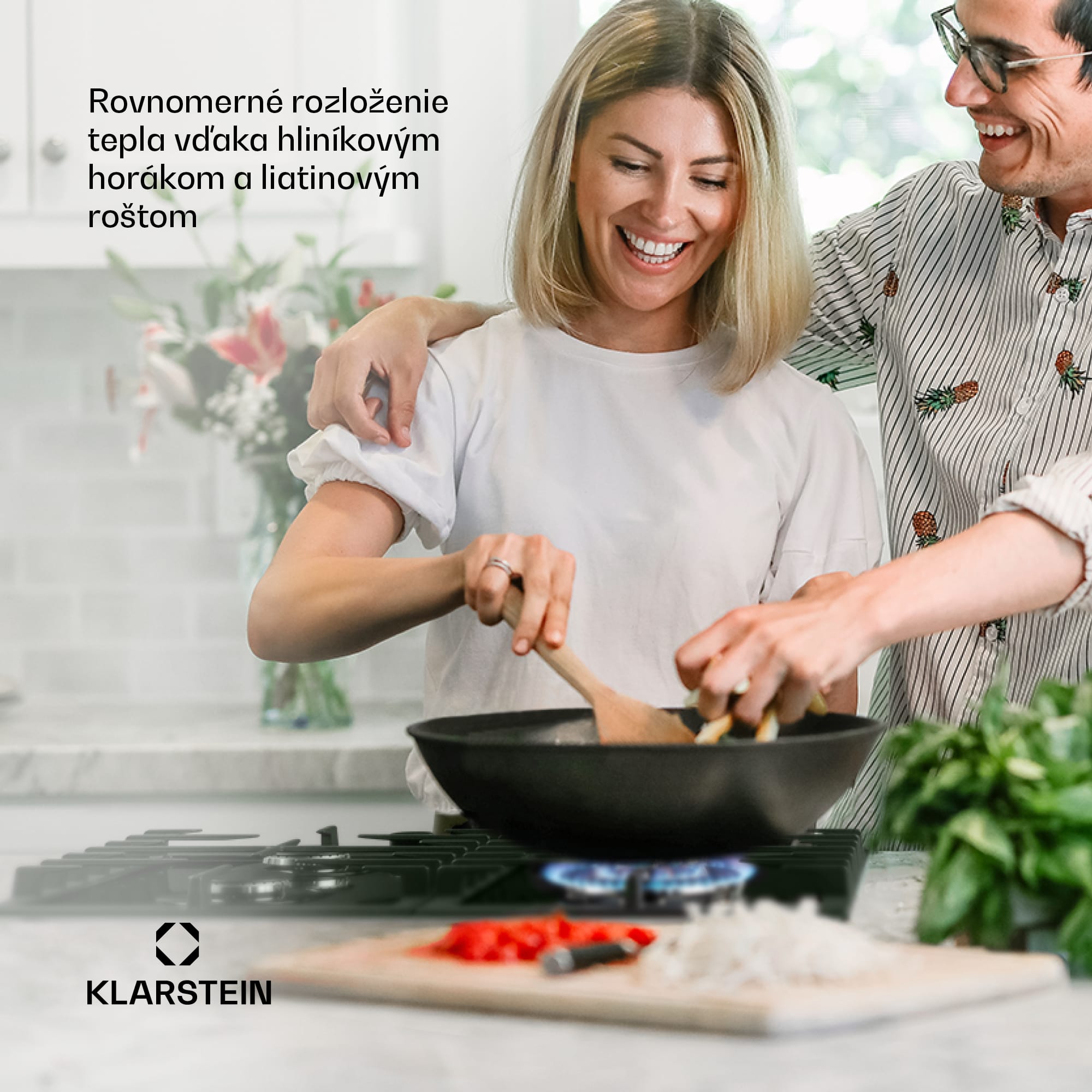 Klarstein Ignito 4, plynová varná doska, 4 Sabaf horáky, sklokeramika, čierna