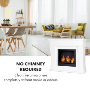 Klarstein Phantasma Cottage Pillar, etanolový krb, horáky z ušľachtilej ocele, doba horenia 2 h, biely/čierny