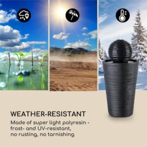 Blumfeldt Liquitorre, solárna fontána, 200 l/h, solárny panel, 2 W, akumulátor, LED, polyresin