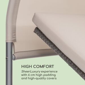 Blumfeldt Eremitage Double Lounger, lehátko, plážové, pre 2 osoby, hliník/ratan, tmavošedé