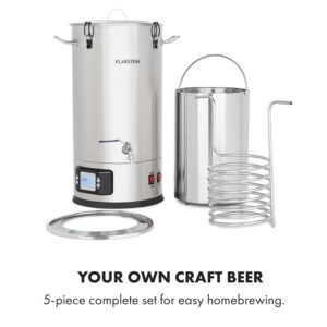 Klarstein Maischfest 35, sladový kotol, 5 dielov, 35 l, 1500/3000 W, dotykový LCD, nehrdzavejúca oceľ