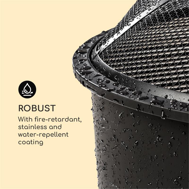 Blumfeldt Oreos, 2 v 1 nádoba na oheň a gril, Ø 75 cm ochrana pred iskrami, Ø 68 cm gril, oceľ, čierna – Obrázok 2