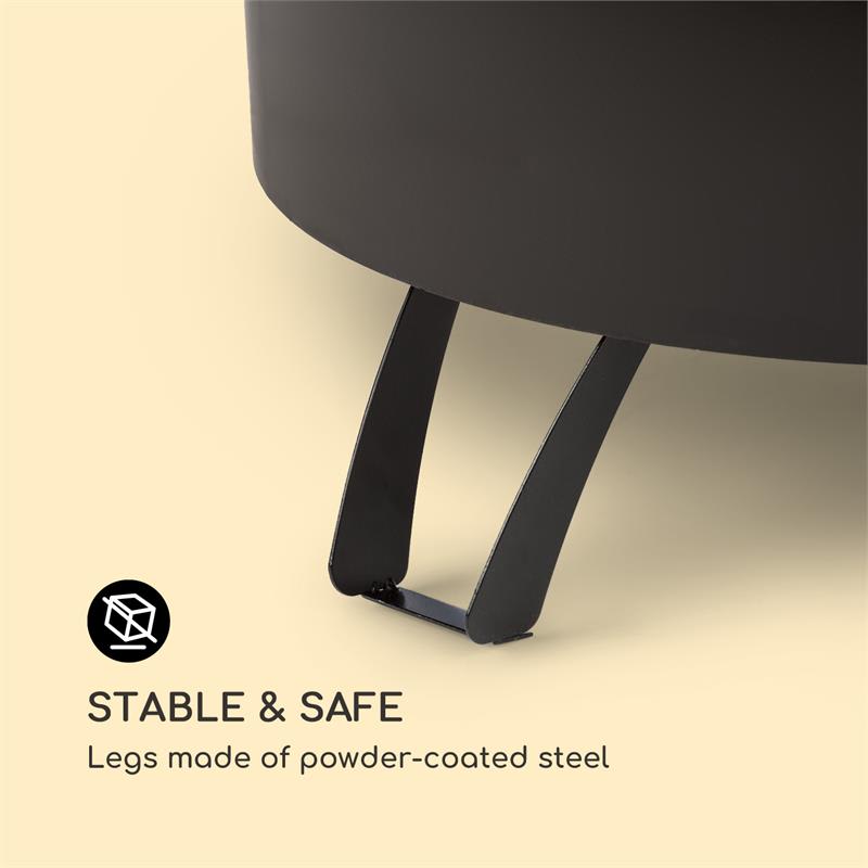 Blumfeldt Oreos, 2 v 1 nádoba na oheň a gril, Ø 75 cm ochrana pred iskrami, Ø 68 cm gril, oceľ, čierna – Obrázok 3