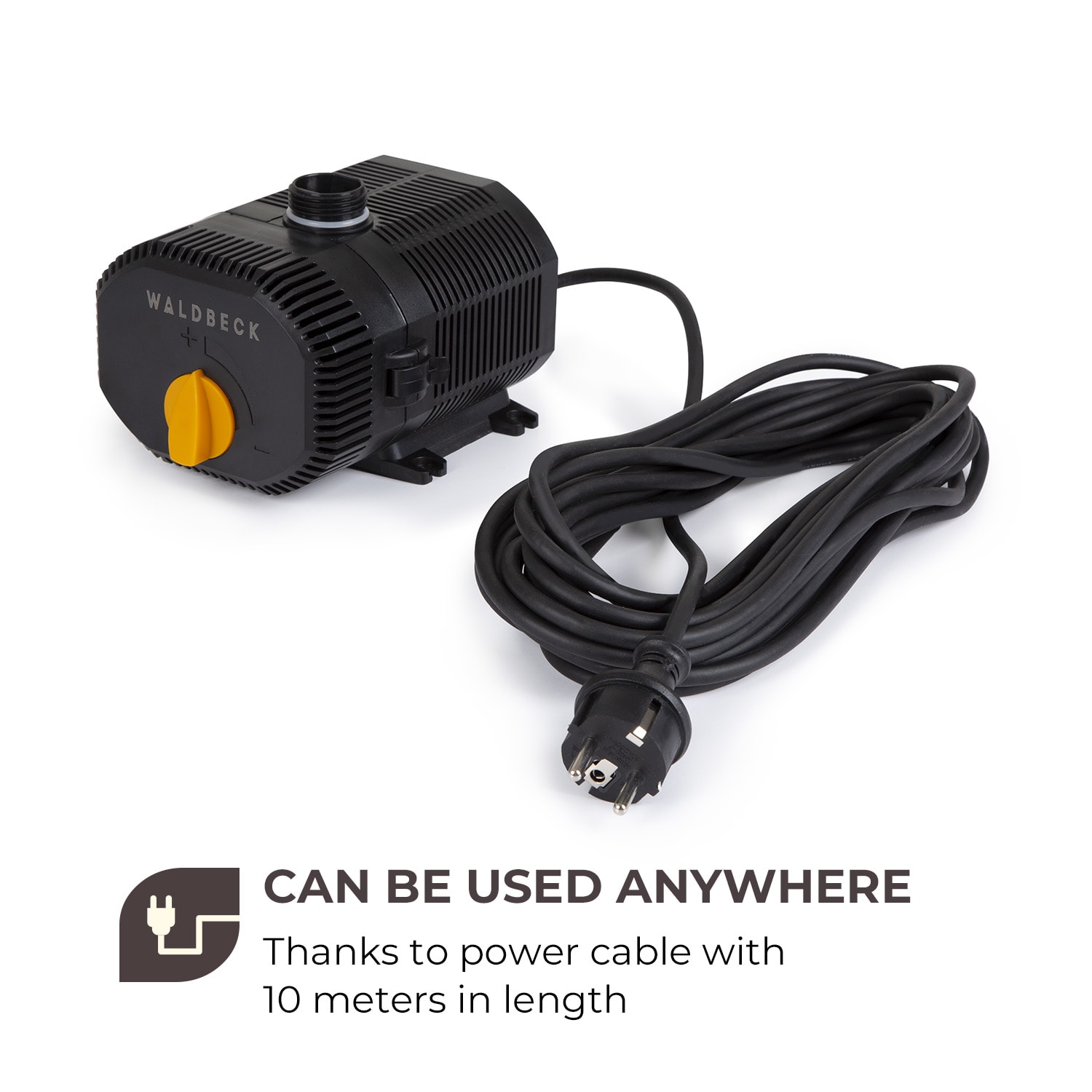 Waldbeck Nemesis T60, jazierkové čerpadlo, výkon 60 W, hĺbka čerpania 3,3 m, prietok 4700 l/h – Obrázok 3