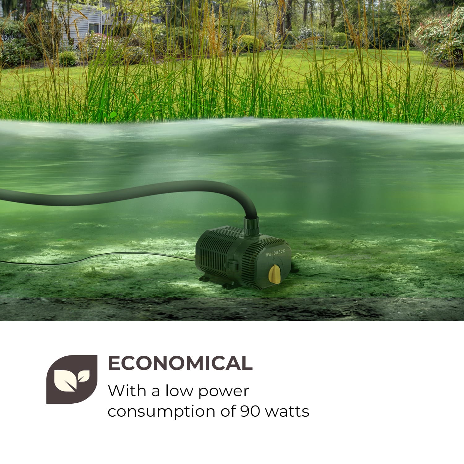 Waldbeck Nemesis T90, jazierkové čerpadlo, výkon 90 W, hĺbka čerpania 4 m, prietok 6200 l/h