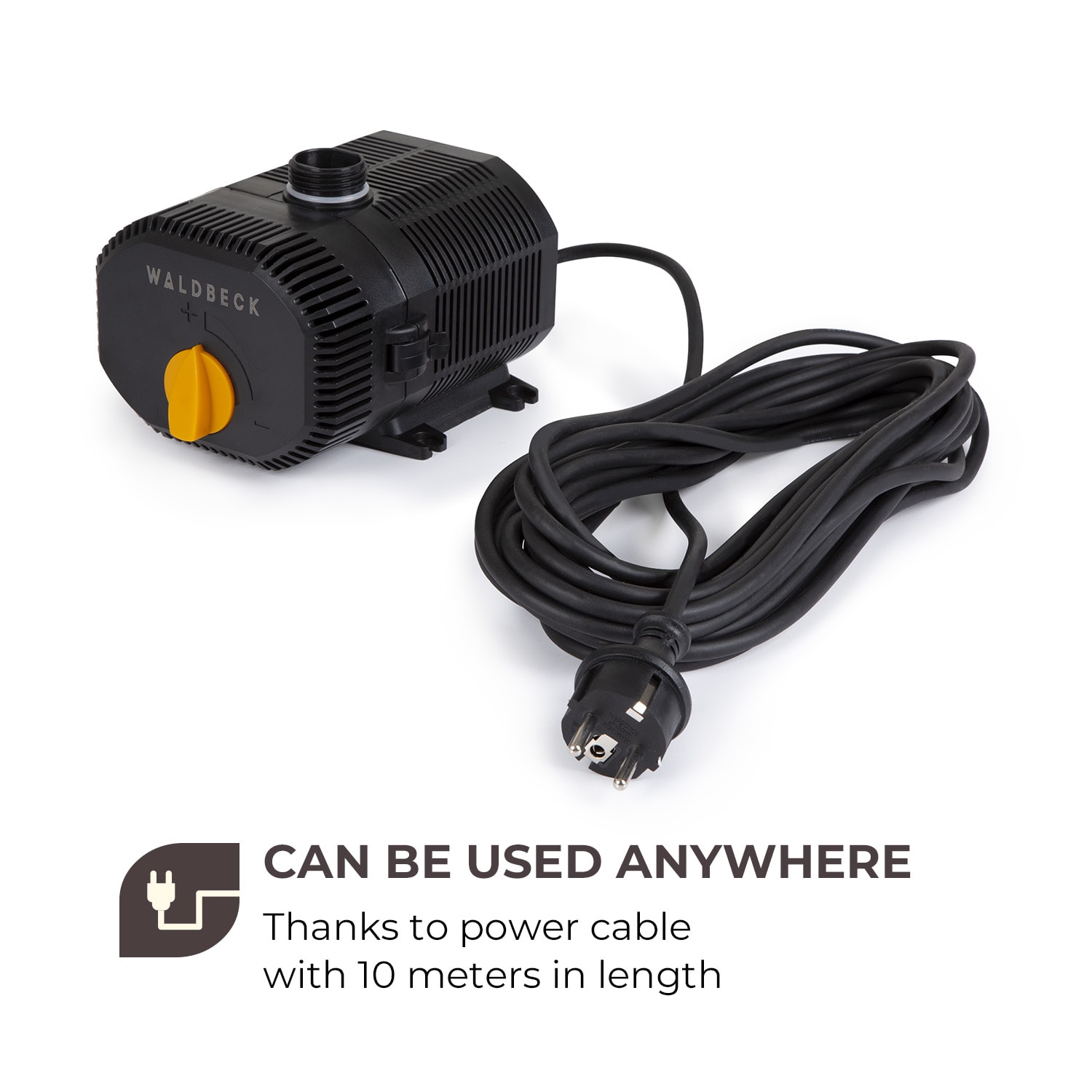 Waldbeck Nemesis T90, jazierkové čerpadlo, výkon 90 W, hĺbka čerpania 4 m, prietok 6200 l/h – Obrázok 3