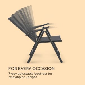 Blumfeldt Almeria, skladacie stoličky, 2 ks, 56,5 x 107 x 68 cm, ComfortMesh, antracitová