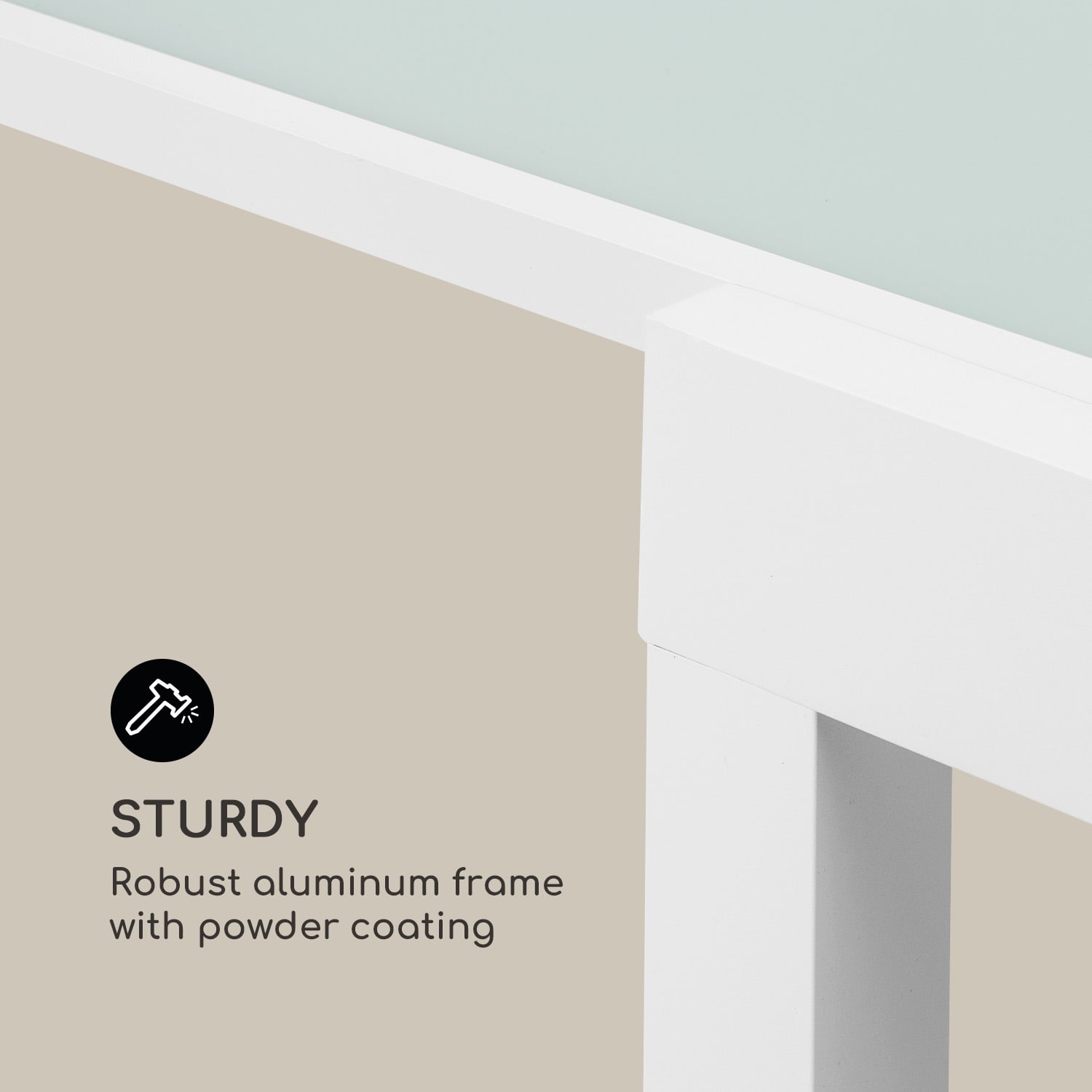 Blumfeldt Pamplona Extension, záhradný stôl, 180 x 83 cm max., hliník, sklo, biely – Obrázok 2