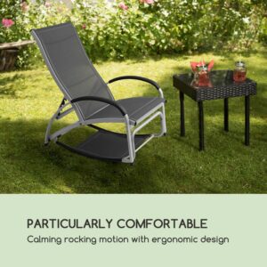 Blumfeldt Beverly Wood, záhradné lehátko, hojdacie kreslo, hliník, sivé