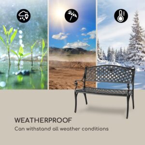 Blumfeldt Pozzilli BL, záhradná lavička, liaty hliník,odolná voči počasiu, čierna