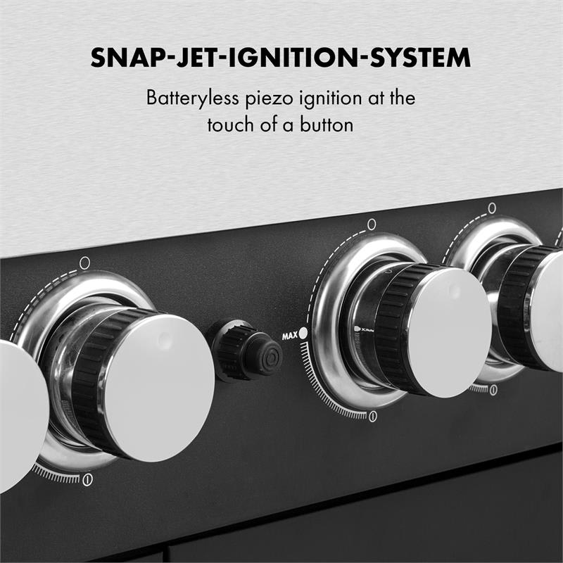 Klarstein Tomahawk 4.2 SBG plynový gril 6 horákov 20,7 kW 64x42 cm gril nerezová oceľ