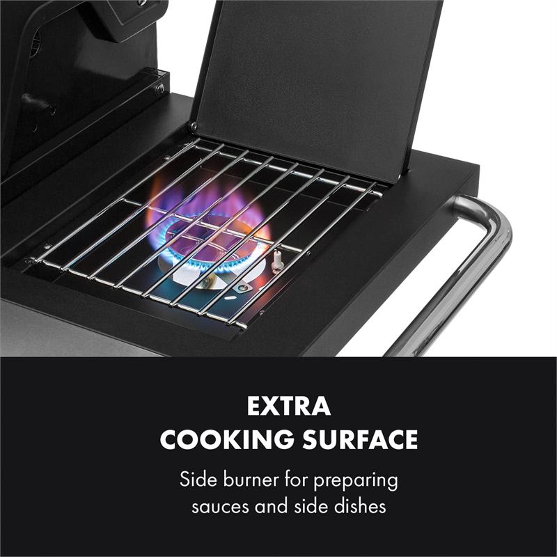 Klarstein Tomahawk 4.2 SBG plynový gril 6 horákov 20,7 kW 64x42 cm gril nerezová oceľ – Obrázok 3