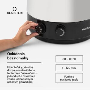 Klarstein KonfiStar 60, zavárací hrniec, dávkovač nápojov, 60 l, 2500 W, 110 °C, 120 min, nehrdzavejúca oceľ