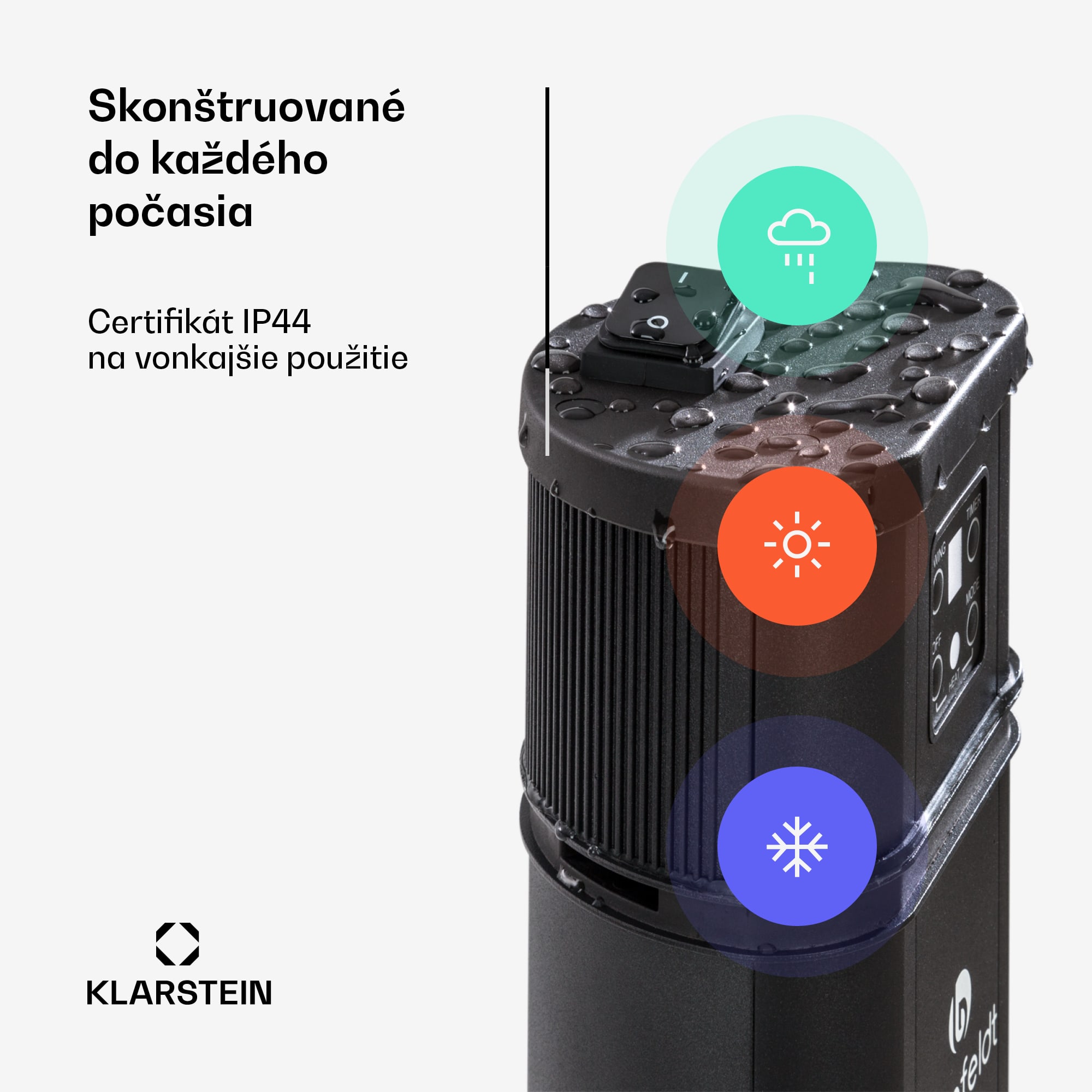 Blumfeldt Heat Guru Plus, infračervený ohrievač, 2000 W, 3 stupne ohrevu, diaľkový ovládač, čierny – Obrázok 3