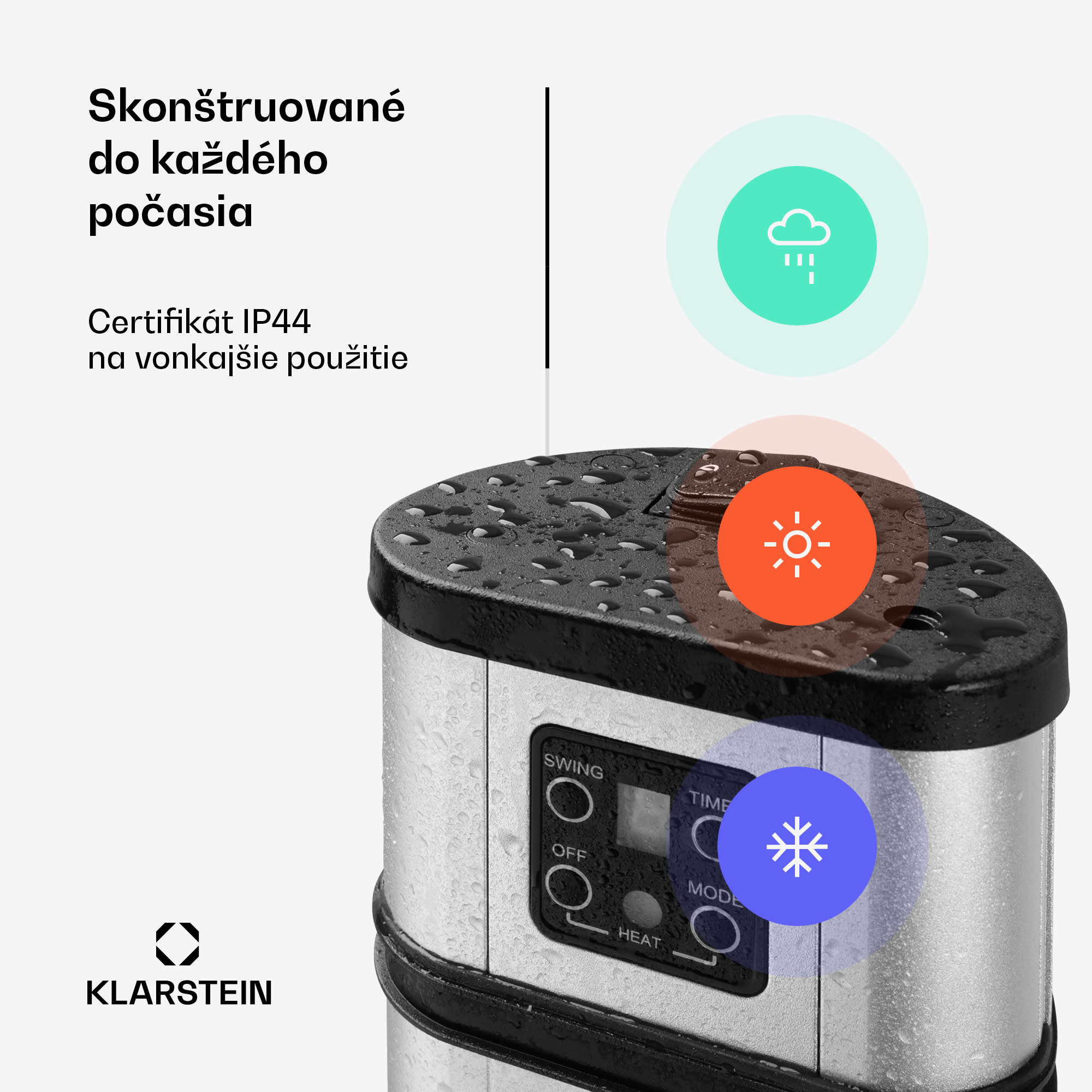 Blumfeldt Heat Guru Plus, infračervený ohrievač, 2000 W, 3 stupne ohrevu, diaľkový ovládač, strieborný – Obrázok 3