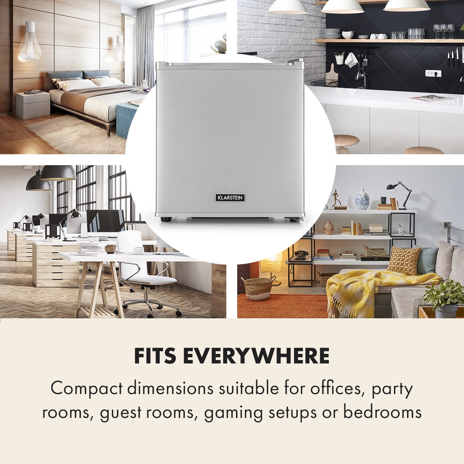Klarstein Secret Cool, mini chladnička, minibar, 13 l, energet. trieda G, strieborná