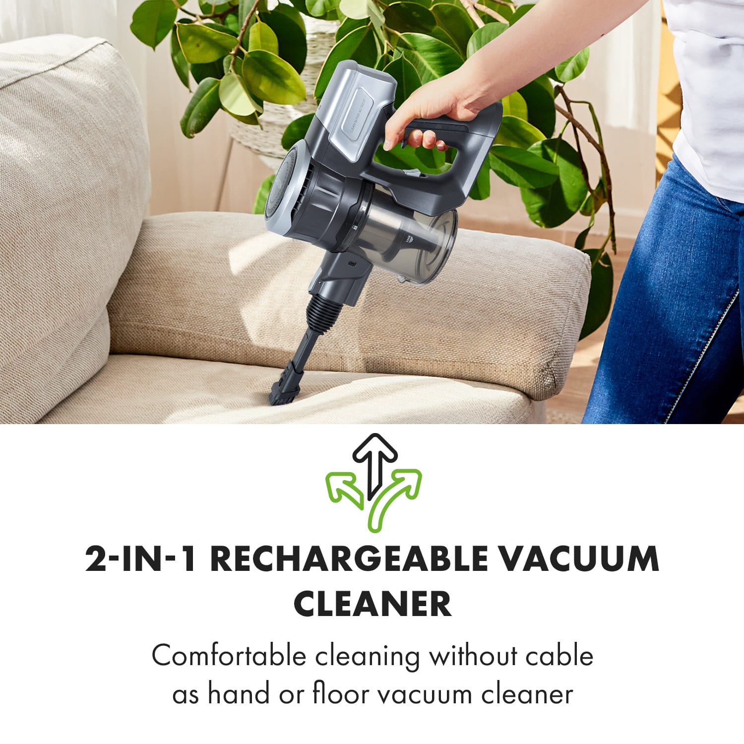 Klarstein Clean Butler 4G Silent, akumulátorový vysávač, 16 kPa, 0,8 l, HEPA10, čierny