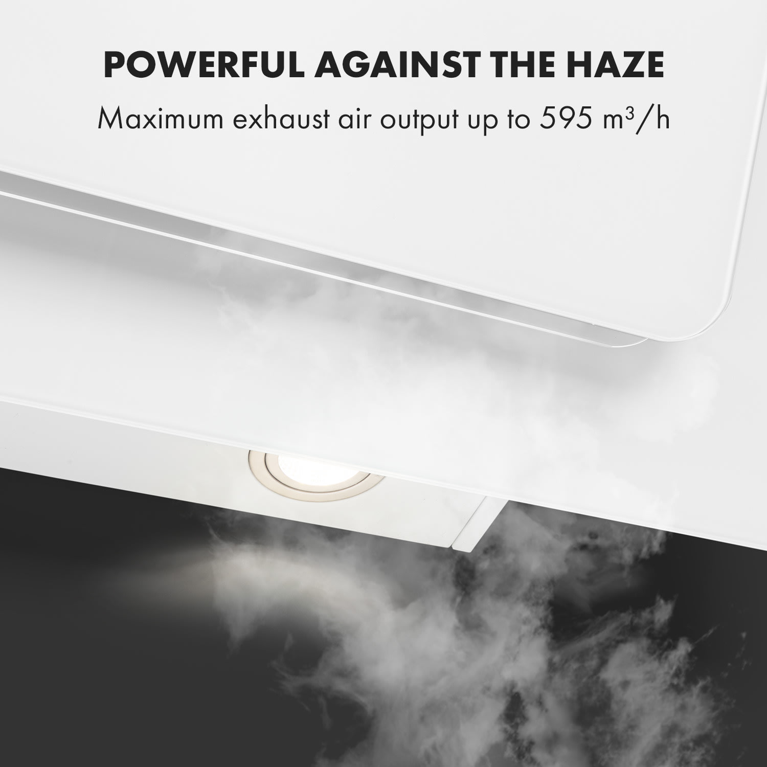 Klarstein Helena 90, digestor, 90 cm, nástanný, 595 m³/h, LED displej, biely – Obrázok 2