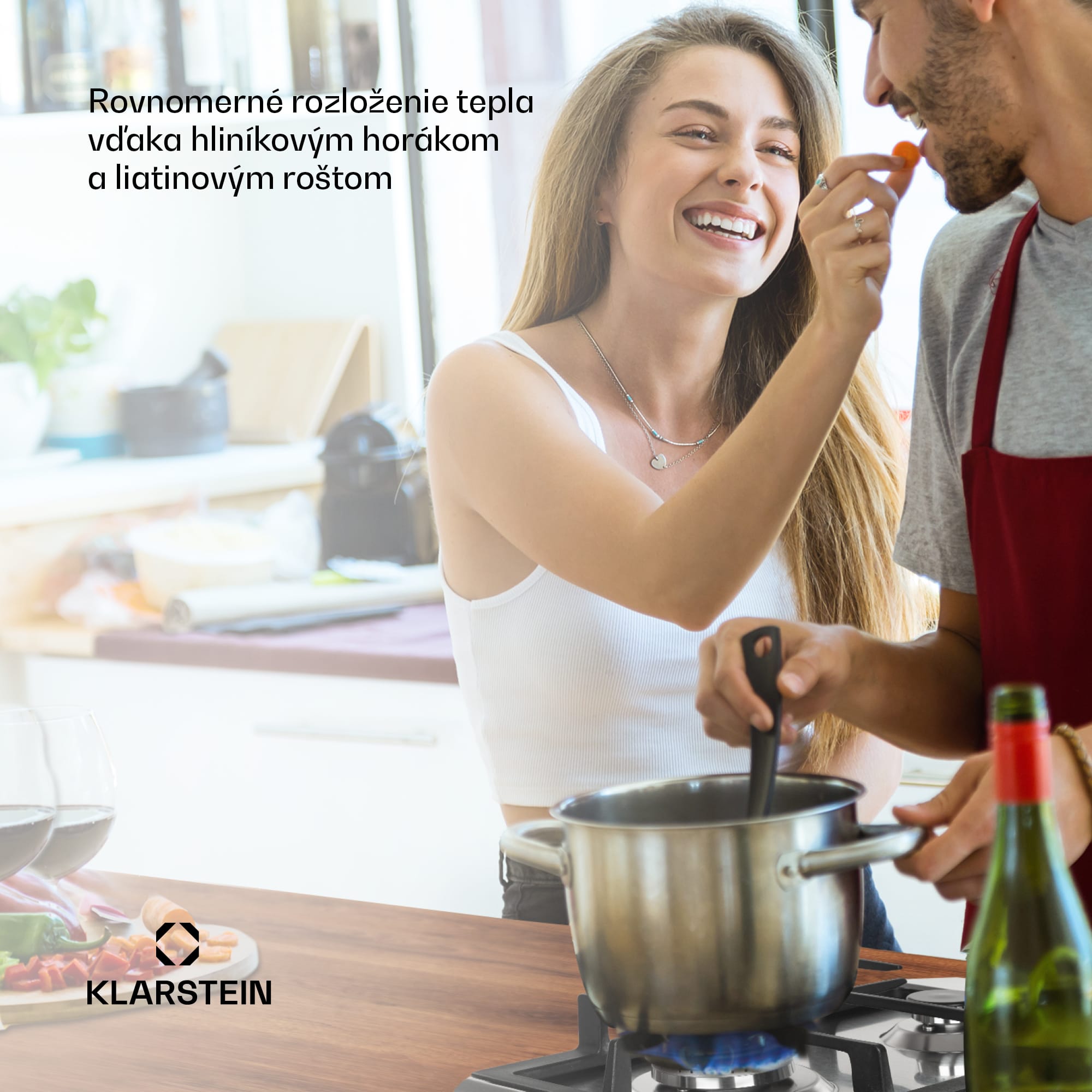 Klarstein Ignito Domino, plynová varná doska, 2 Sabaf horáky, nehrdzavejúca oceľ, strieborná