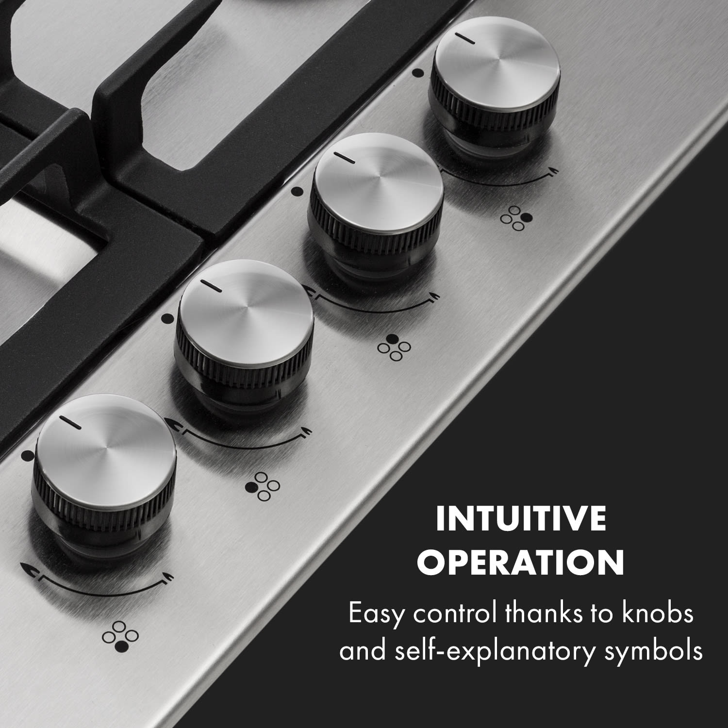 Klarstein Ignito 4 Zonen, plynová varná doska, 4 Sabaf horáky, nehrdzavejúca oceľ, strieborná