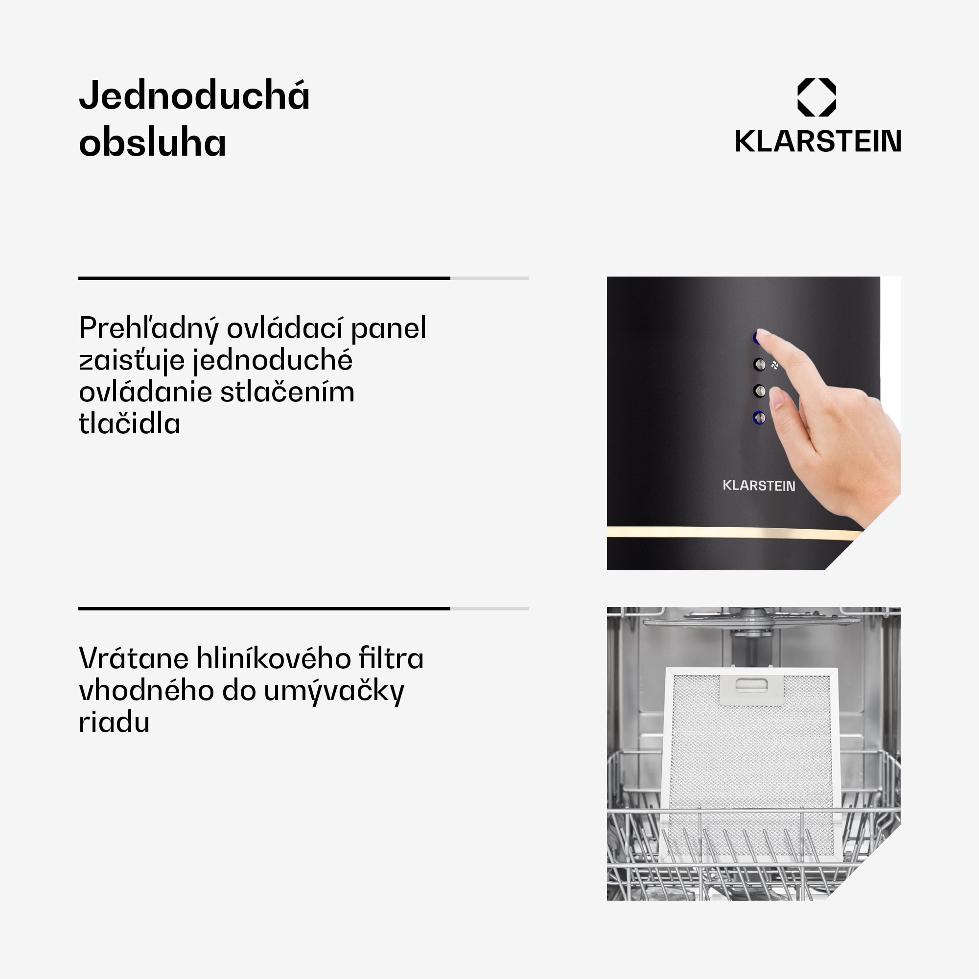 Klarstein Tron Ambience, digestor, 38 cm, ostrovčekový, 540 m³/h, LED, čierny – Obrázok 2