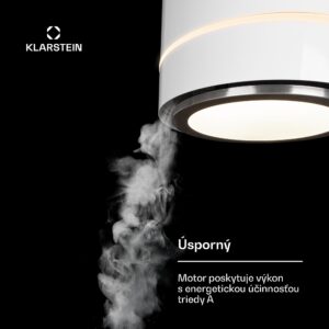 Klarstein Tron Ambience, digestor, 38 cm, ostrovčekový, 540 m³/h, LED, biely