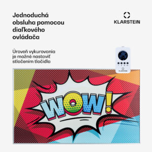 Klarstein Wonderwall Air Art 60, infračervený ohrievač, 101 x 60 cm, 600 W, nástenná inštalácia, diaľkové ovládanie
