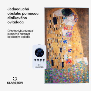 Klarstein Wonderwall Air Art Kuss, infračervený ohrievač, 101 x 60 cm, 600 W, nástenná inštalácia, diaľkové ovládanie