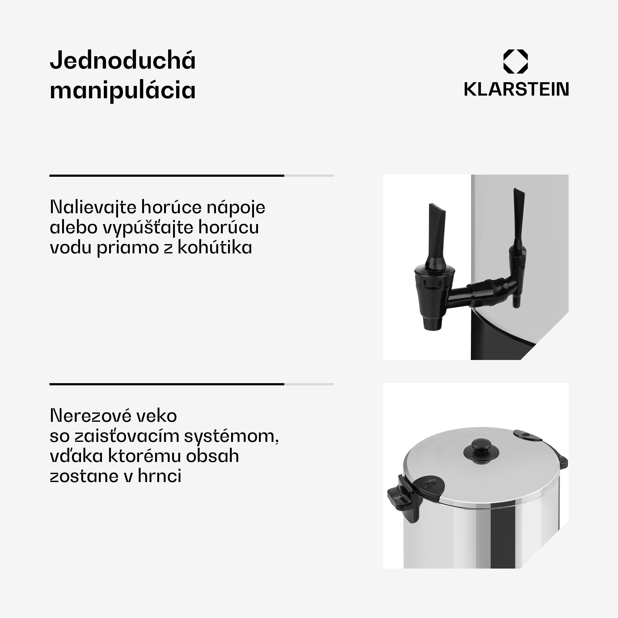Klarstein KonfiStar 60, zavárací hrniec, dávkovač nápojov, 60 l, 2500 W, 100 °C, 180 min, digitálny – Obrázok 3