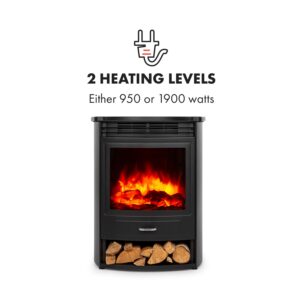 Klarstein Bormio S, elektrický krb, 950/1900 W, termostat, týždenný časovač