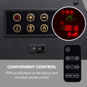 Klarstein Lausanne Luxe, elektrický krb, 2000 W, 2 úrovne ohrevu, 90 cm, nehrdzavejúca oceľ