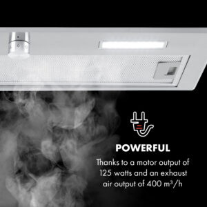 Klarstein Simplica, digestor, 70 cm, vstavaný, 400 m³/h, LED, nehrdzavejúca oceľ