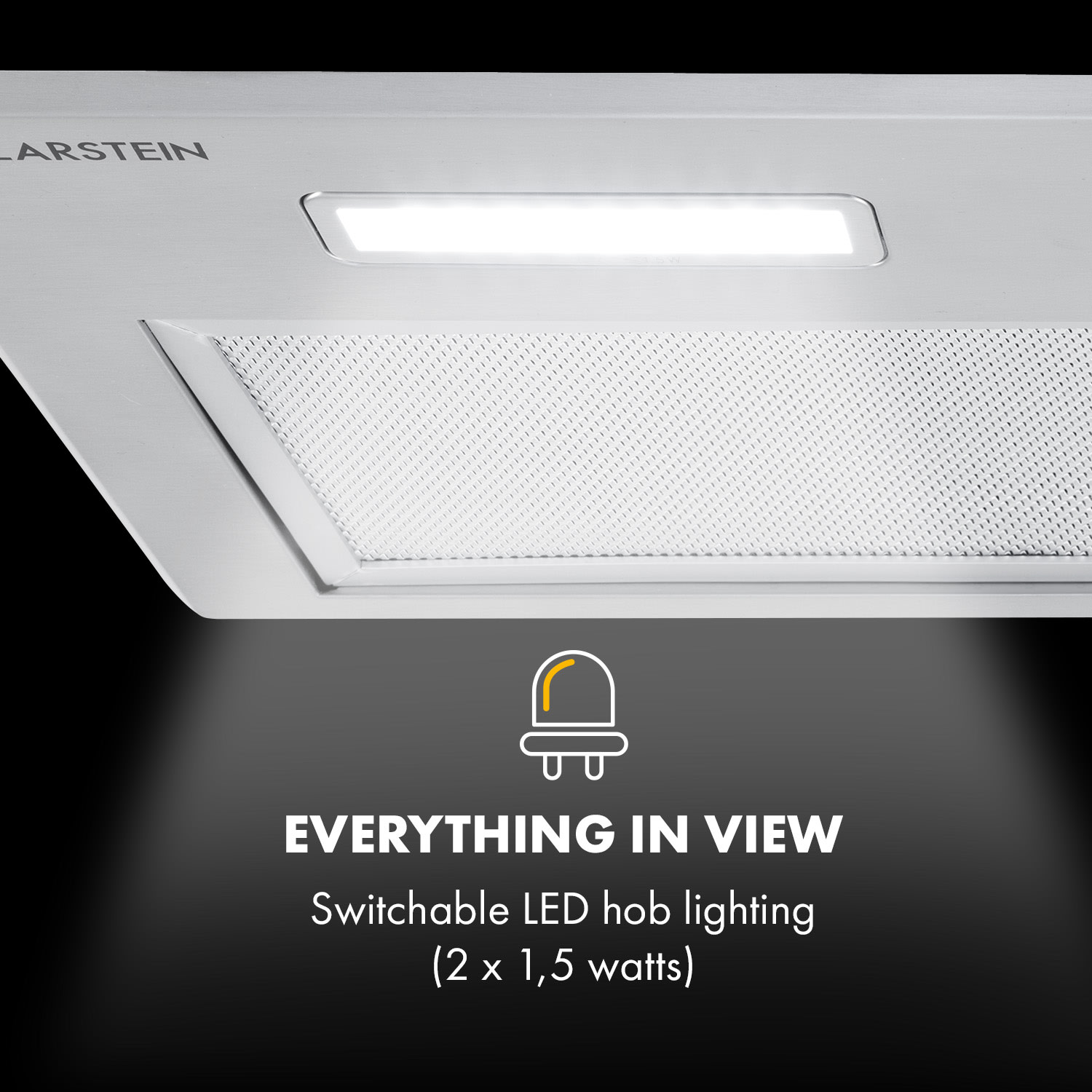Klarstein Simplica, digestor, 70 cm, vstavaný, 400 m³/h, LED, nehrdzavejúca oceľ – Obrázok 2