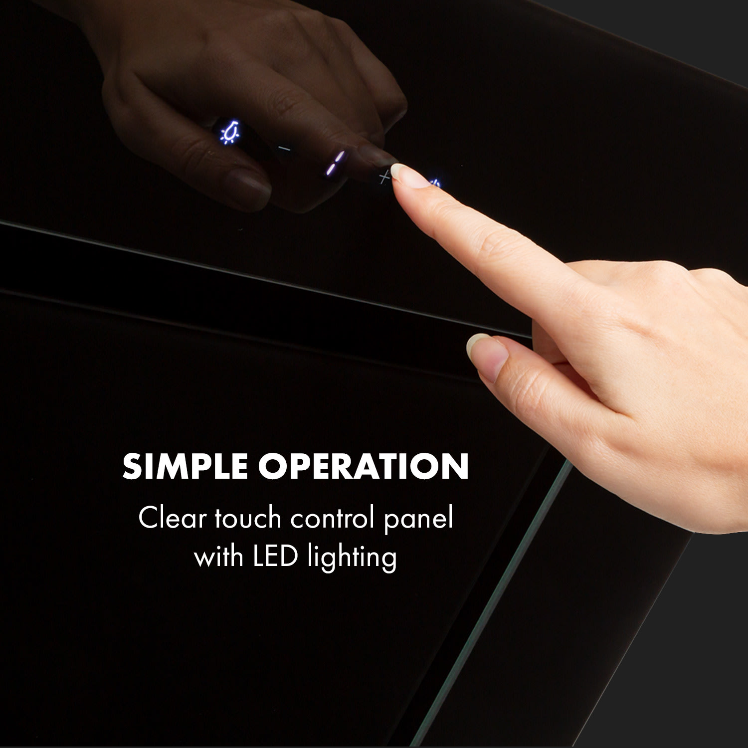 Klarstein Sofia 60, digestor, 60 cm, nástenný, 300 m³/h, dotykové ovládanie, sklenená predná strana, čierny