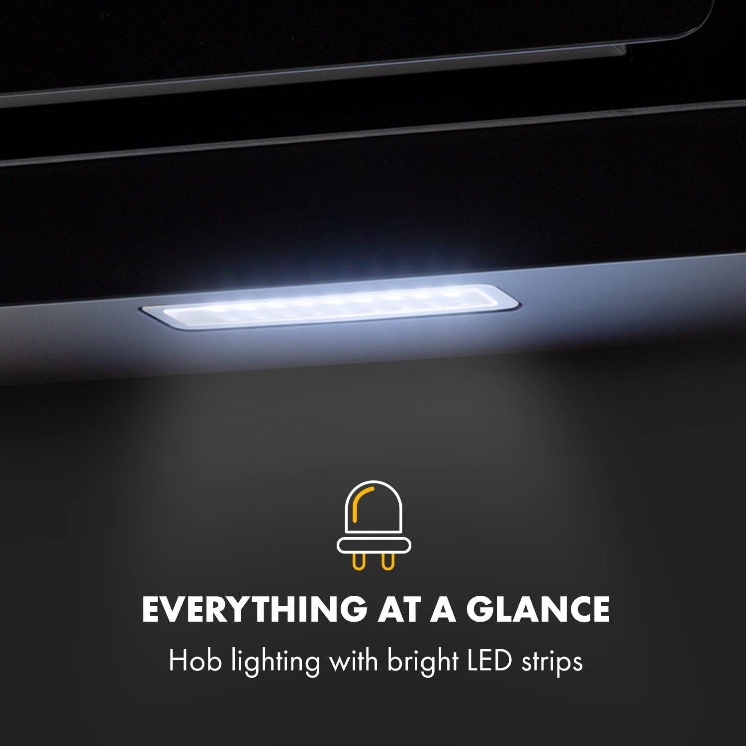 Klarstein Sofia 60, digestor, 60 cm, nástenný, 300 m³/h, dotykové ovládanie, sklenená predná strana, čierny – Obrázok 2