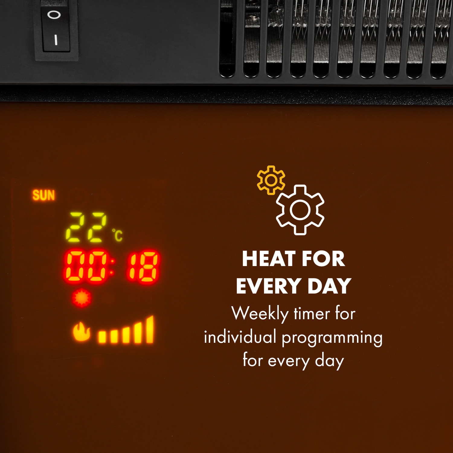 Klarstein Verbier, elektrický krb, 1000/2000 W, LED plameň, diaľkové ovládanie, MDF, biely