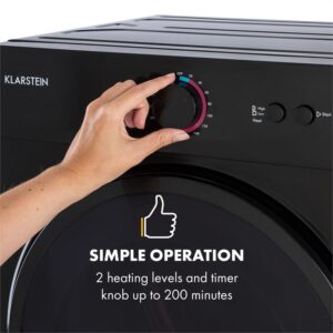 Klarstein Jet Set, sušička bielizne, 1020 W, energetická trieda C, 3 kg, 50 cm, čierna